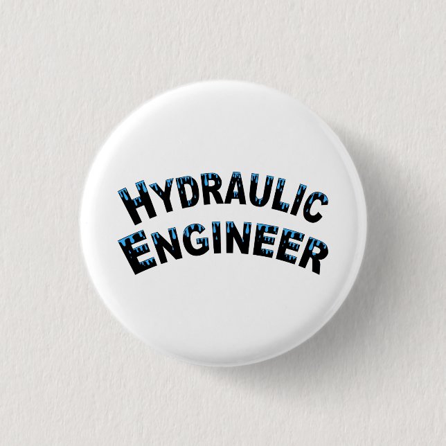 Hydraulic Engineer Water Droplets  3 Cm Round Badge (Front)