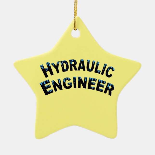 Hydraulic Engineer Water Droplets  Ceramic Ornament (Front)