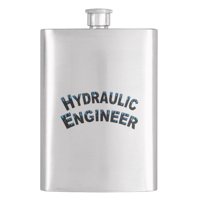Hydraulic Engineer Water Droplets  Hip Flask (Front)