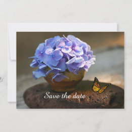 Hydrengea Flower Flat Save The Date Card