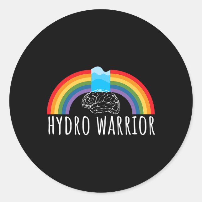 Hydro Warrior Hydrocephalus Awareness Brain Shunt  Classic Round Sticker (Front)