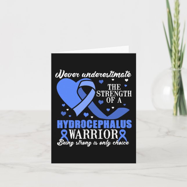 Hydrocephalus Awareness  Blue Ribbon Support  Card (Front)