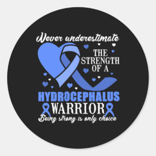 Hydrocephalus Awareness Blue Ribbon Support Classic Round Sticker