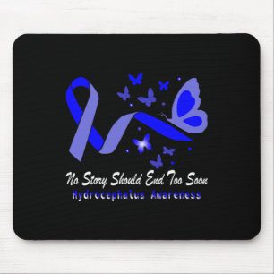 Hydrocephalus Awareness Butterflies Support Blue R Mouse Pad