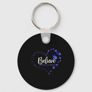 Hydrocephalus Awareness Butterfly Believe Key Ring