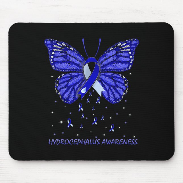 Hydrocephalus Awareness Butterfly  Mouse Pad (Front)