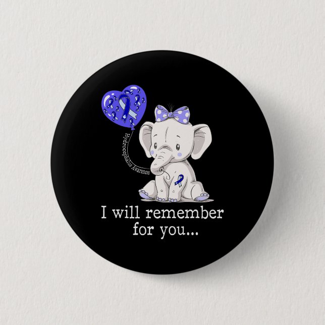 Hydrocephalus Awareness Elephant 1 6 Cm Round Badge (Front)