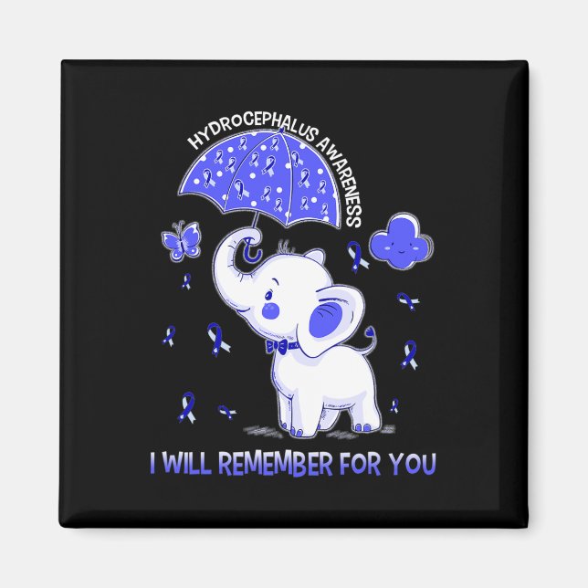 Hydrocephalus Awareness Elephant  Magnet (Front)