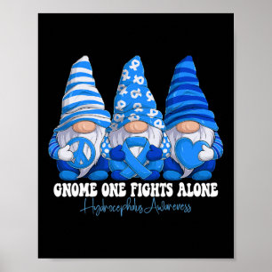 Hydrocephalus Awareness Month Blue Ribbon Gnomies Poster