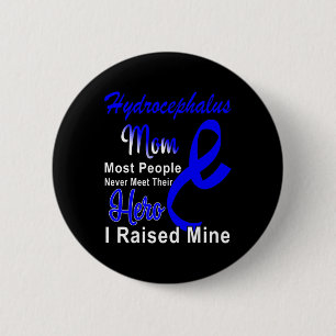 Hydrocephalus Awareness Mum Blue Ribbon Mother Sup 6 Cm Round Badge