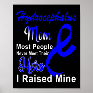 Hydrocephalus Awareness Mum Blue Ribbon Mother Sup Poster