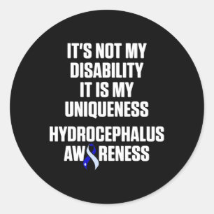 Hydrocephalus Survivor Disability Awareness Warrio Classic Round Sticker