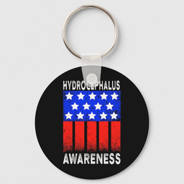 Hydrocephalus Survivor Disease Awareness Warrior  Key Ring (Front)