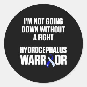 Hydrocephalus Survivor Down Awareness Warrior Classic Round Sticker