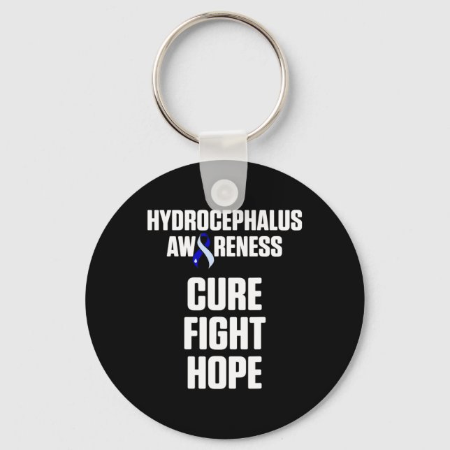 Hydrocephalus Survivor Fight Awareness Warrior 2 Key Ring (Front)