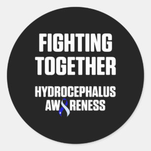 Hydrocephalus Survivor Fighting Awareness Warrior Classic Round Sticker