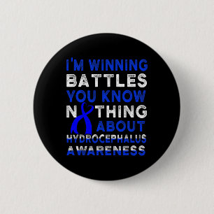 Hydrocephalus Survivor Full-time Awareness Warrior 6 Cm Round Badge