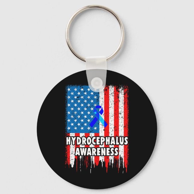 Hydrocephalus Survivor Inspire Awareness Warrior  Key Ring (Front)