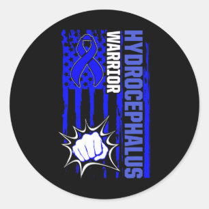 Hydrocephalus Survivor Inspiring Awareness Warrior Classic Round Sticker