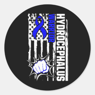 Hydrocephalus Survivor Inspiring Awareness Warrior Classic Round Sticker