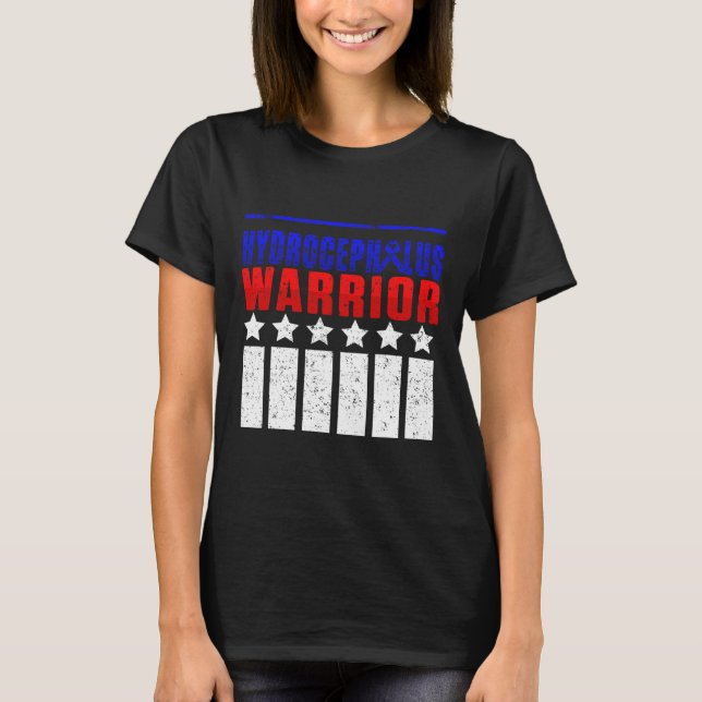 Hydrocephalus Survivor Medication Awareness Warrio T-Shirt (Front)