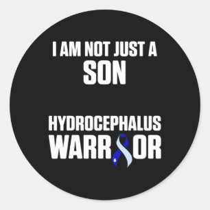 Hydrocephalus Survivor Son Awareness Warrior 2 Classic Round Sticker