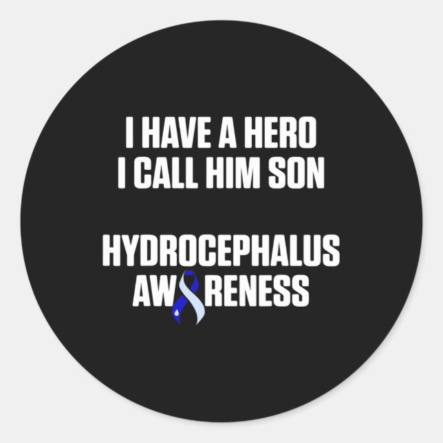 Hydrocephalus Survivor Son Awareness Warrior 3 Classic Round Sticker (Front)