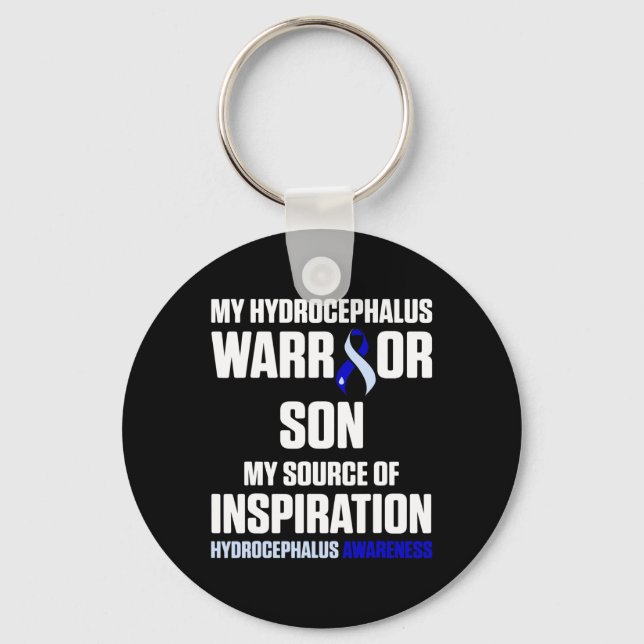 Hydrocephalus Survivor Son Awareness Warrior 7 Key Ring (Front)