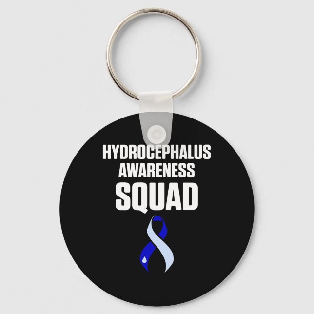 Hydrocephalus Survivor Squad Awareness Warrior  Key Ring (Front)