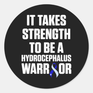 Hydrocephalus Survivor Strength Awareness Warrior Classic Round Sticker