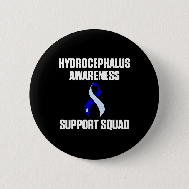 Hydrocephalus Survivor Support Awareness Warrior  6 Cm Round Badge (Front)