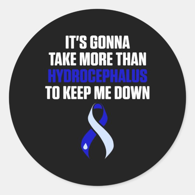 Hydrocephalus Survivor Take Awareness Warrior  Classic Round Sticker (Front)