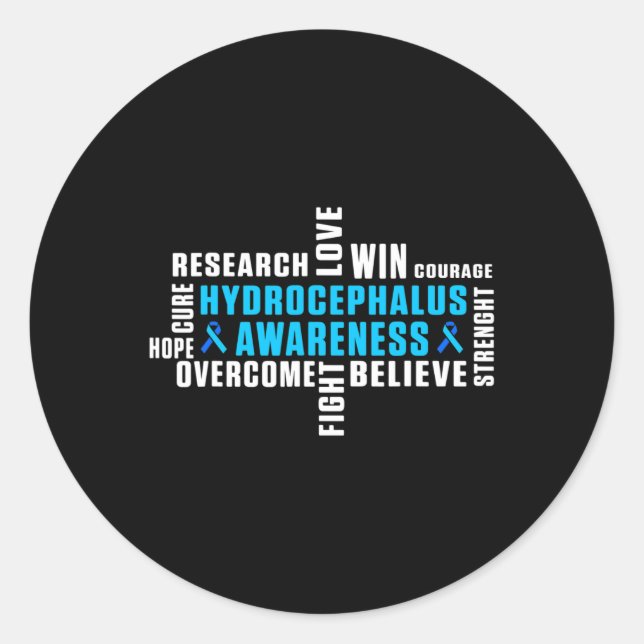 Hydrocephalus Survivor Treating Awareness Warrior  Classic Round Sticker (Front)