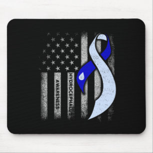 Hydrocephalus Survivor USA Flag Awareness Warrior Mouse Pad