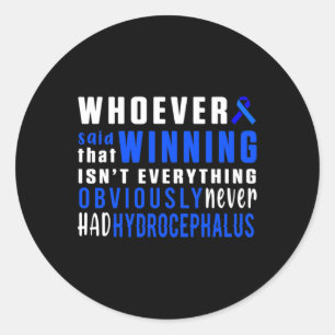 Hydrocephalus Survivor Winning Awareness Warrior 2 Classic Round Sticker