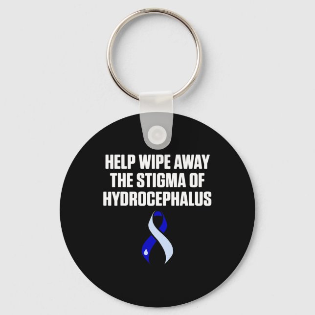 Hydrocephalus Survivor Wipe Awareness Warrior  Key Ring (Front)