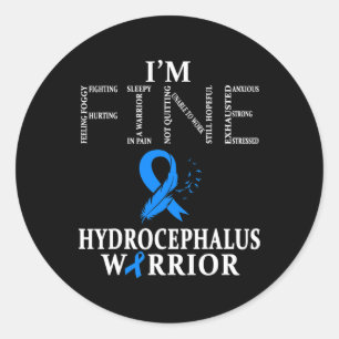 Hydrocephalus Warrior I'm Fine Classic Round Sticker