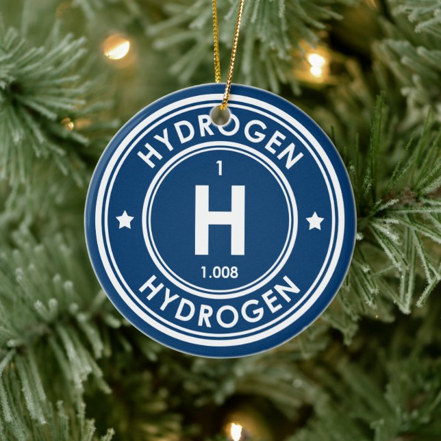 Hydrogen Element Blue Ceramic Ornament (Tree)