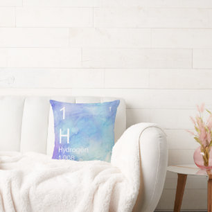 Hydrogen Element Pillow Blue Watercolor