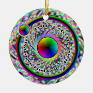 Hydrogen Fuel Cell & Peace Spiral Ornament