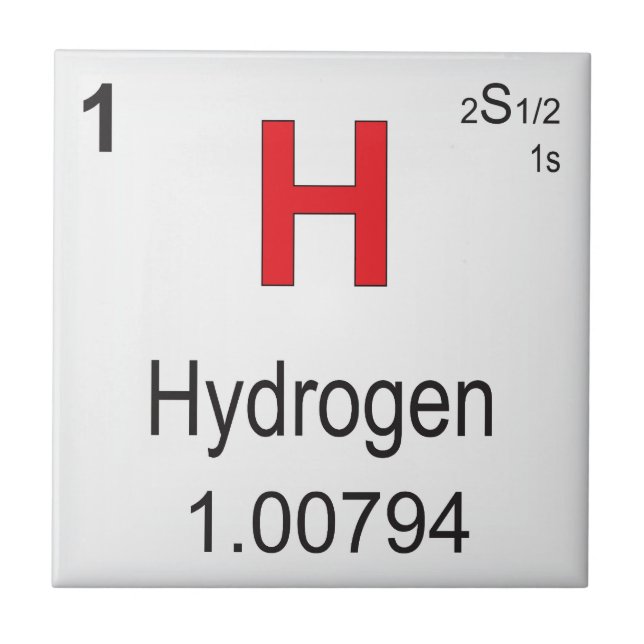 Hydrogen Individual Element of the Periodic Table Ceramic Tile (Front)