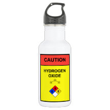 Hydrogen Oxide Chemical Warning Water Bottle