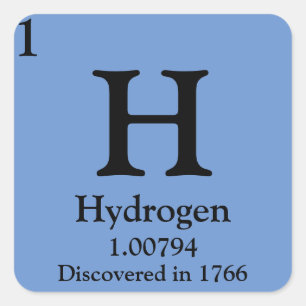 Hydrogen Periodic Table Square Sticker