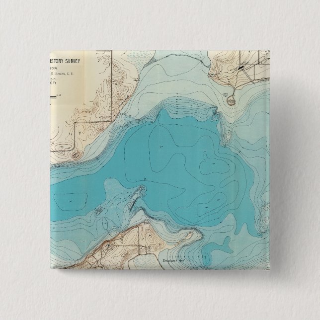 Hydrographic map Lake Mendota 15 Cm Square Badge (Front)