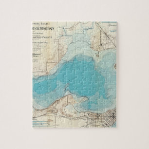 Hydrographic map Lake Mendota Jigsaw Puzzle