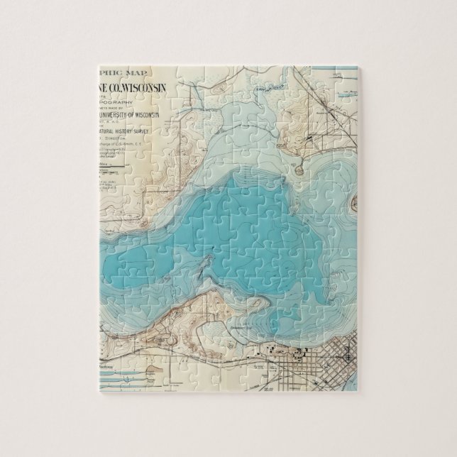 Hydrographic map Lake Mendota Jigsaw Puzzle (Vertical)