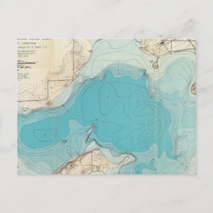 Hydrographic map Lake Mendota Postcard