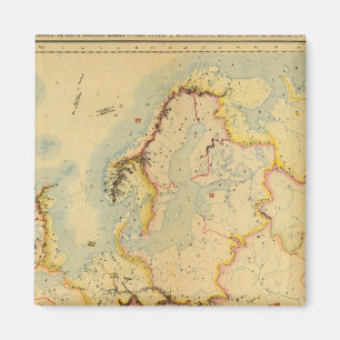Hydrographic map of Europe Magnet