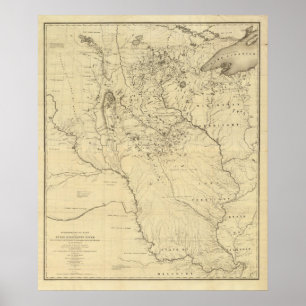 Hydrographical Basin of Mississippi River Poster