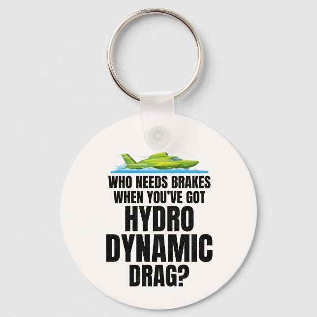 Hydroplane Racing Hydrodynamic Brakes Not Included Key Ring (Front)